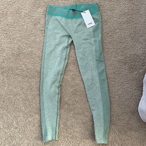 teal gym shark leggings